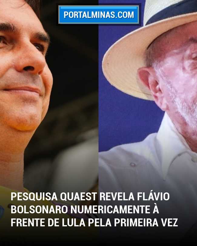 Pesquisa Quaest revela Flávio Bolsonaro numericamente à frente de Lula pela primeira vez