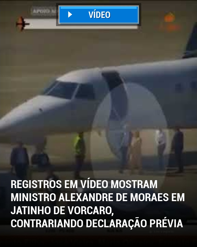 Registros em vídeo mostram ministro Alexandre de Moraes em jatinho de Vorcaro, contrariando declaração prévia