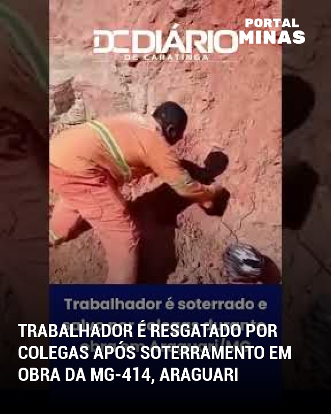 Trabalhador é Resgatado por Colegas Após Soterramento em Obra da MG-414, Araguari