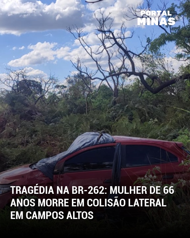 Tragédia na BR-262: Mulher de 66 Anos Morre em Colisão Lateral em Campos Altos