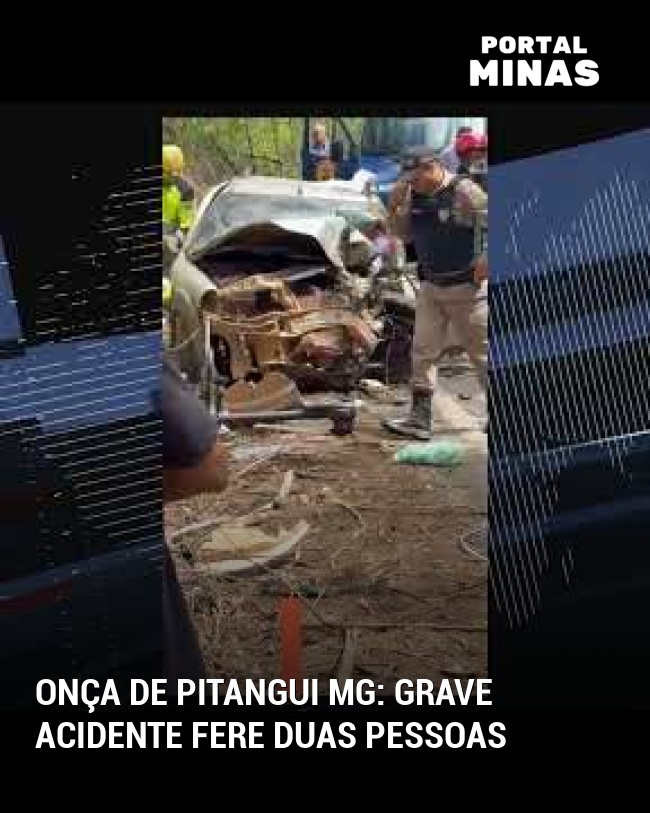 Onça de Pitangui MG: Grave acidente fere duas pessoas