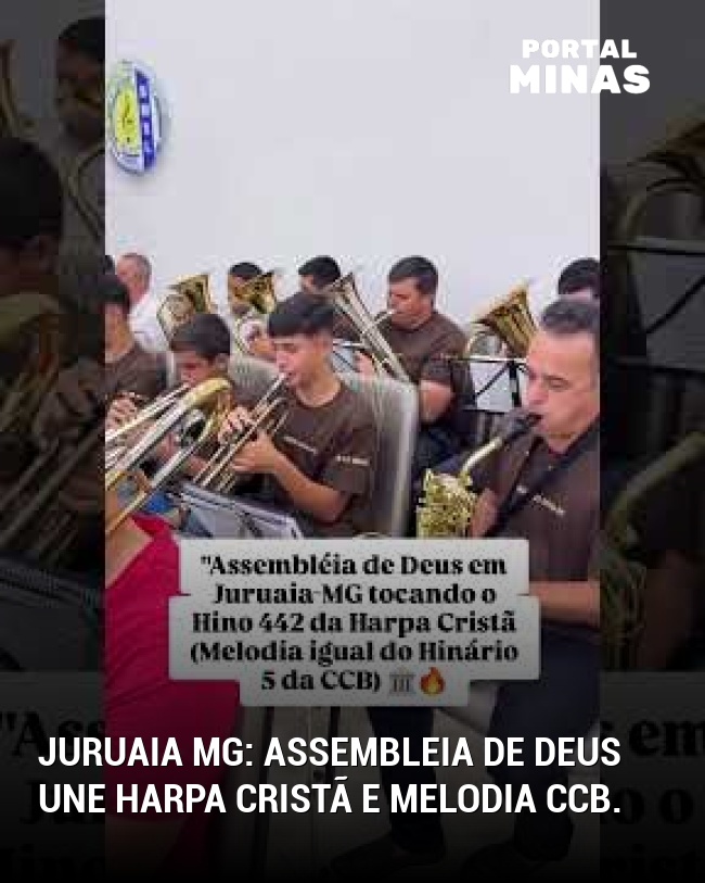 Juruaia MG: Assembleia de Deus une Harpa Cristã e melodia CCB.