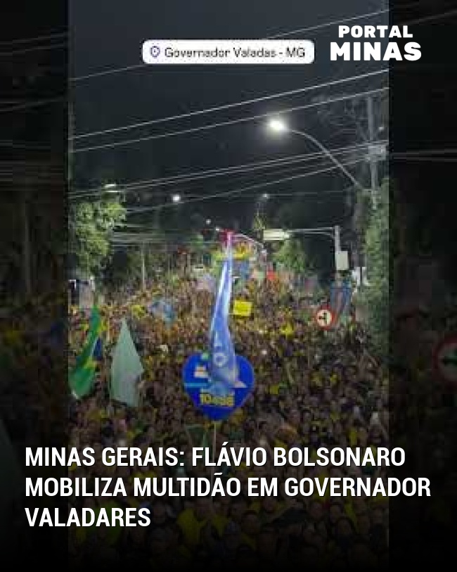 Minas Gerais: Flávio Bolsonaro mobiliza multidão em Governador Valadares
