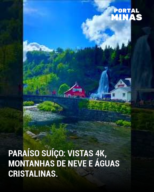 Paraíso suíço: Vistas 4K, montanhas de neve e águas cristalinas.