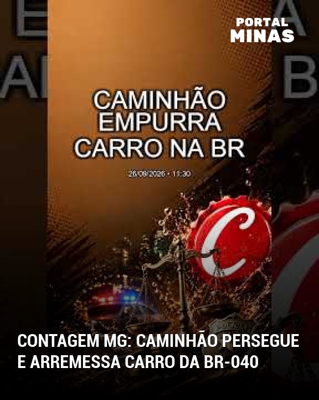 Contagem MG: Caminhão persegue e arremessa carro da BR-040