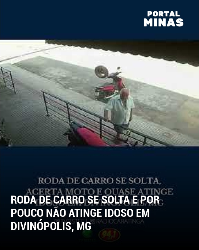Roda de Carro se Solta e por Pouco Não Atinge Idoso em Divinópolis, MG