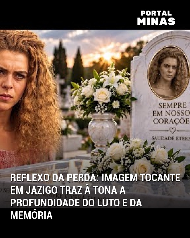 Reflexo da Perda: Imagem Tocante em Jazigo Traz à Tona a Profundidade do Luto e da Memória