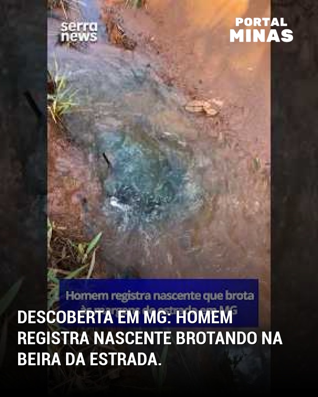 Descoberta em MG: homem registra nascente brotando na beira da estrada.