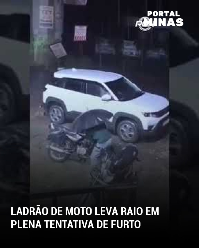 Ladrão de moto leva raio em plena tentativa de furto