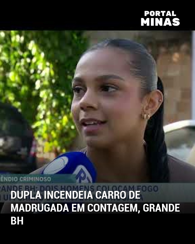 Dupla incendeia carro de madrugada em Contagem, Grande BH