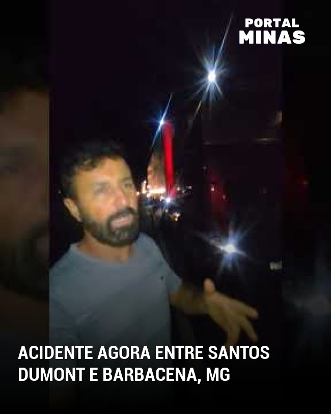 Acidente agora entre Santos Dumont e Barbacena, MG