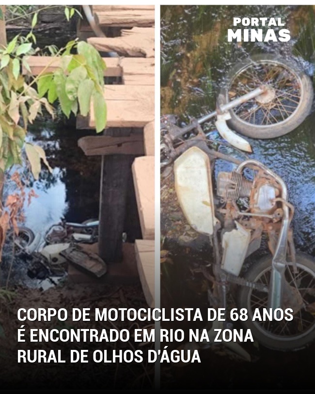 Corpo de Motociclista de 68 Anos é Encontrado em Rio na Zona Rural de Olhos D'Água