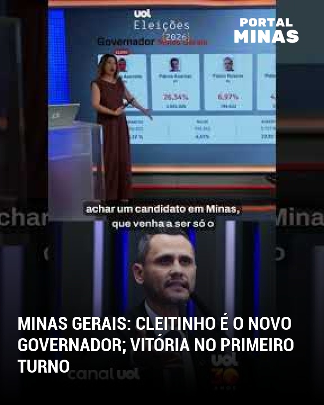 Minas Gerais: Cleitinho é o novo governador; vitória no primeiro turno