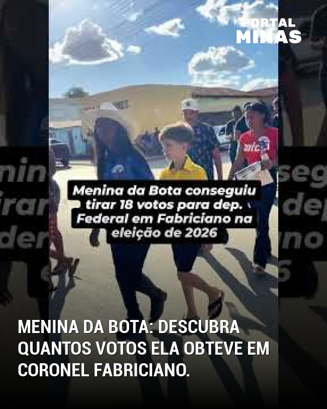 Menina da Bota: descubra quantos votos ela obteve em Coronel Fabriciano.