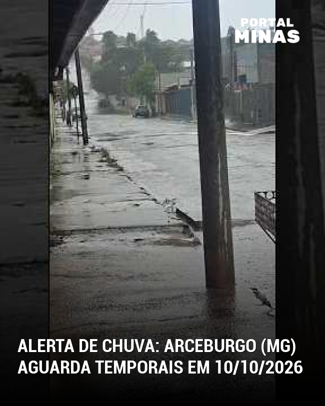 Alerta de chuva: Arceburgo (MG) aguarda temporais em 10/10/2026