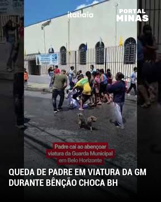 Queda de padre em viatura da GM durante bênção choca BH
