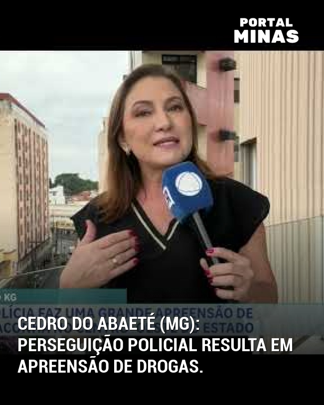 Cedro do Abaeté (MG): Perseguição policial resulta em apreensão de drogas.