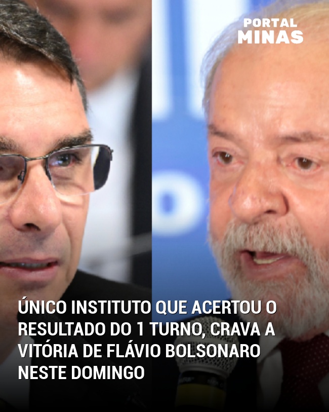 Único instituto que acertou o resultado do 1⁰ turno, crava a vitória de Flávio Bolsonaro neste domingo