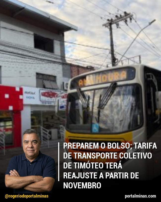 Preparem o bolso; Tarifa de Transporte Coletivo de Timóteo terá reajuste a partir de novembro