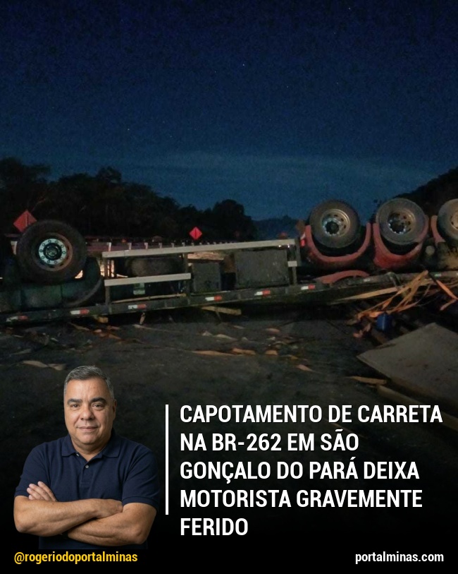 Capotamento de Carreta na BR-262 em São Gonçalo do Pará Deixa Motorista Gravemente Ferido