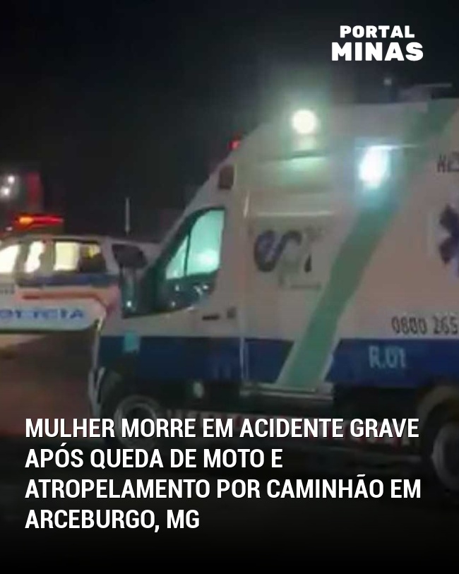 Mulher morre em acidente grave após queda de moto e atropelamento por caminhão em Arceburgo, MG