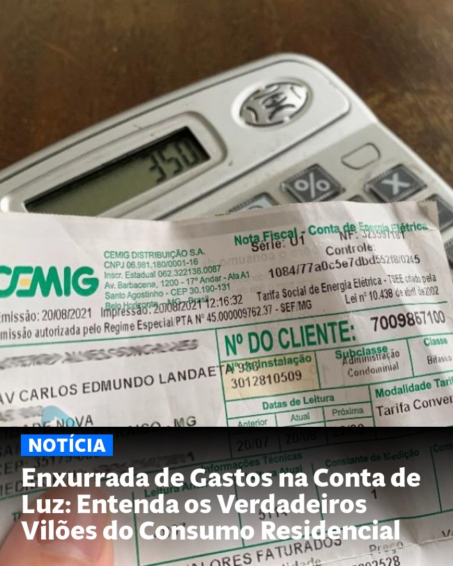 Enxurrada de Gastos na Conta de Luz: Entenda os Verdadeiros Vilões do Consumo Residencial