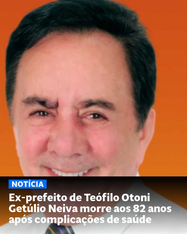 Ex-prefeito de Teófilo Otoni Getúlio Neiva morre aos 82 anos após complicações de saúde - Post para compartilhamento via WhatsApp