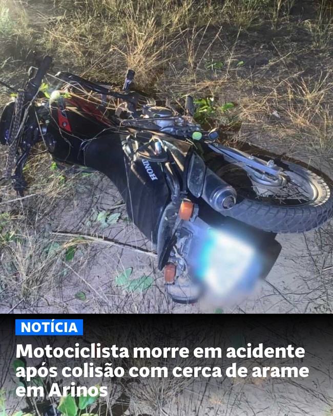 Motociclista morre em acidente após colisão com cerca de arame em Arinos - Post para compartilhamento via WhatsApp