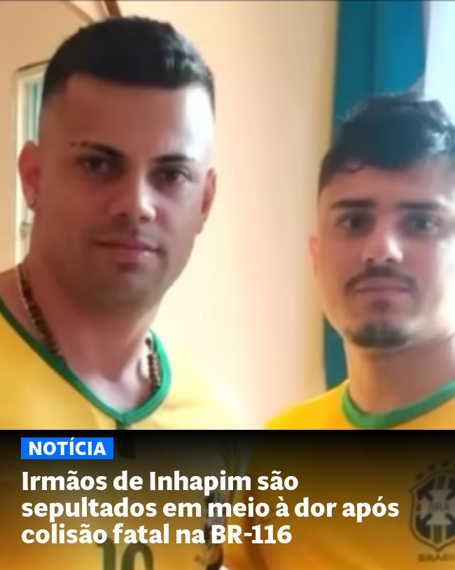 Irmãos de Inhapim são sepultados em meio à dor após colisão fatal na BR-116 - Post para compartilhamento via WhatsApp