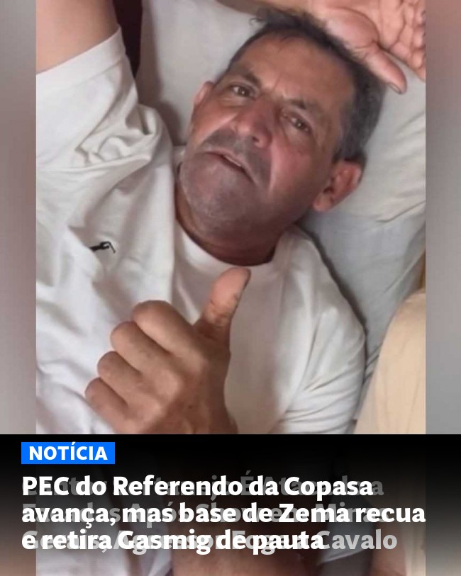 PEC do Referendo da Copasa avança, mas base de Zema recua e retira Gasmig de pauta - Post para compartilhamento via WhatsApp
