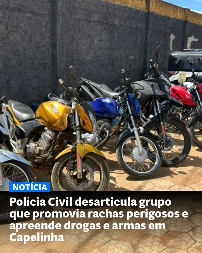 Polícia Civil desarticula grupo que promovia rachas perigosos e apreende drogas e armas em Capelinha - Post para compartilhamento via WhatsApp