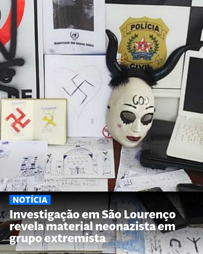 Investigação em São Lourenço revela material neonazista em grupo extremista - Post para compartilhamento via WhatsApp