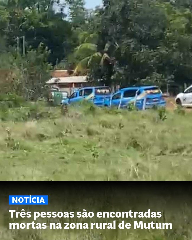 Três pessoas são encontradas mortas na zona rural de Mutum - Post para compartilhamento via WhatsApp