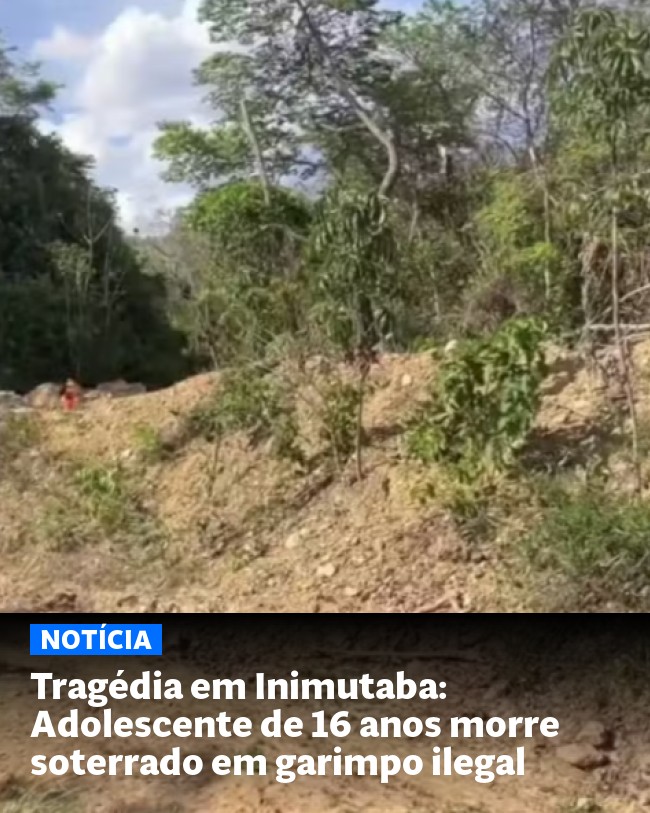 Tragédia em Inimutaba: Adolescente de 16 anos morre soterrado em garimpo ilegal - Post para compartilhamento via WhatsApp