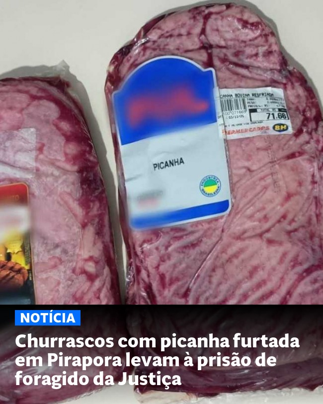Churrascos com picanha furtada em Pirapora levam à prisão de foragido da Justiça - Post para compartilhamento via WhatsApp