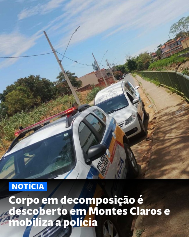 Corpo em decomposição é descoberto em Montes Claros e mobiliza a polícia - Post para compartilhamento via WhatsApp