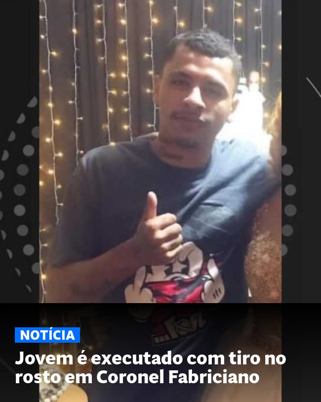 Jovem é executado com tiro no rosto em Coronel Fabriciano - Post para compartilhamento via WhatsApp