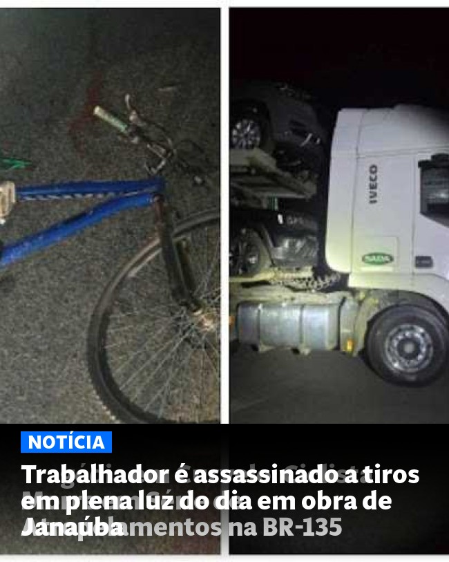 Trabalhador é assassinado a tiros em plena luz do dia em obra de Janaúba - Post para compartilhamento via WhatsApp