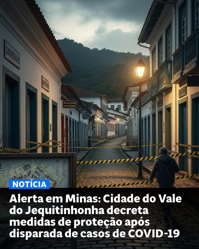 Alerta em Minas: Cidade do Vale do Jequitinhonha decreta medidas de proteção após disparada de casos de COVID-19 - Post para compartilhamento via WhatsApp