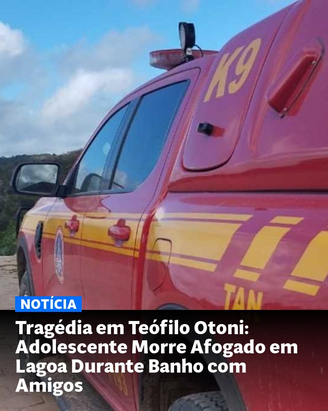 Tragédia em Teófilo Otoni: Adolescente Morre Afogado em Lagoa Durante Banho com Amigos - Post para compartilhamento via WhatsApp