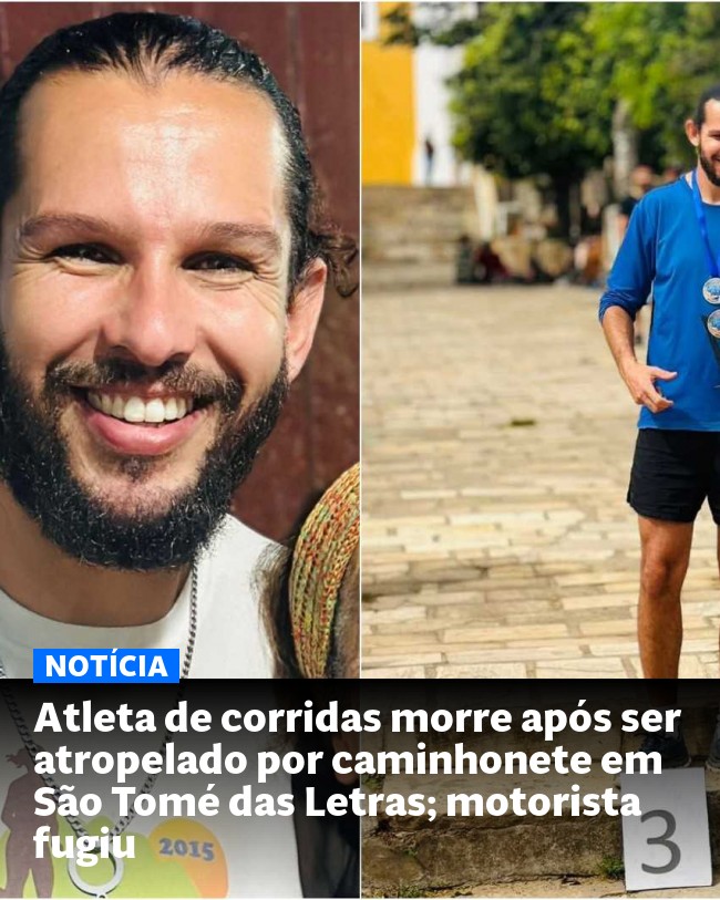 Atleta de corridas morre após ser atropelado por caminhonete em São Tomé das Letras; motorista fugiu - Post para compartilhamento via WhatsApp