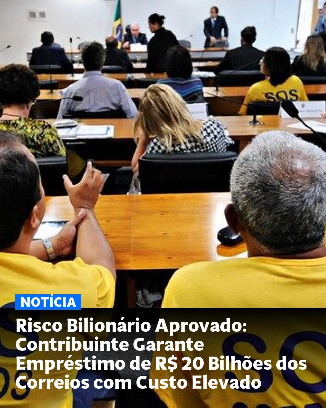 Risco Bilionário Aprovado: Contribuinte Garante Empréstimo de R$ 20 Bilhões dos Correios com Custo Elevado - Post para compartilhamento via WhatsApp