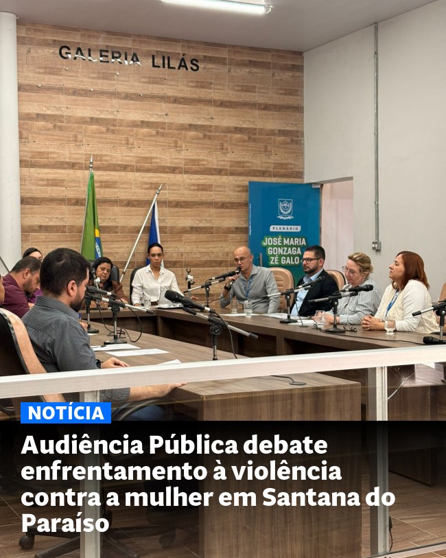 Audiência Pública debate enfrentamento à violência contra a mulher em Santana do Paraíso - Post para compartilhamento via WhatsApp