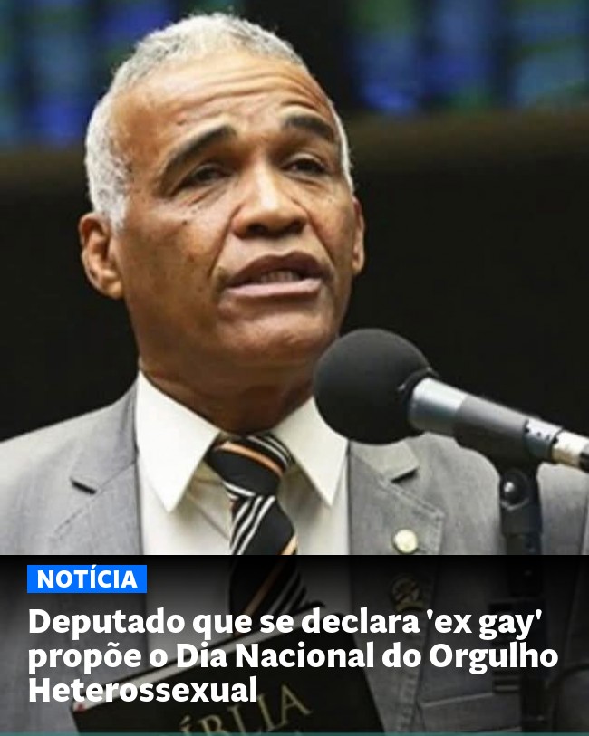 Deputado que se declara 'ex gay' propõe o Dia Nacional do Orgulho Heterossexual - Post para compartilhamento via WhatsApp