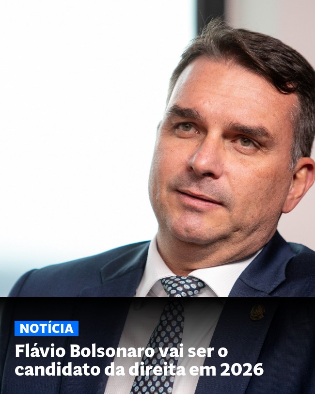 Flávio Bolsonaro vai ser o candidato da direita em 2026 - Post para compartilhamento via WhatsApp