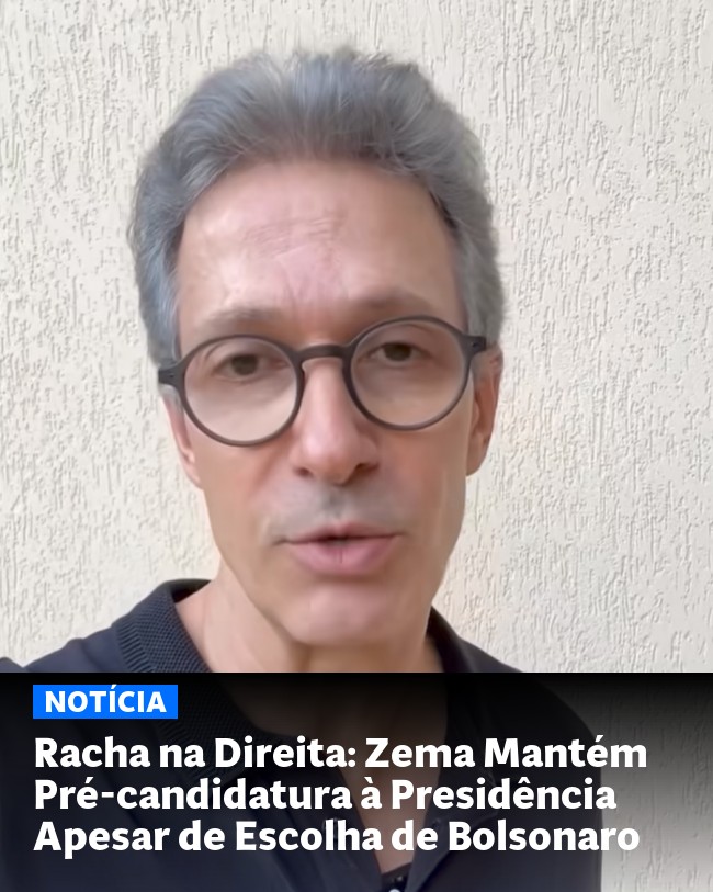Racha na Direita: Zema Mantém Pré-candidatura à Presidência Apesar de Escolha de Bolsonaro - Post para compartilhamento via WhatsApp
