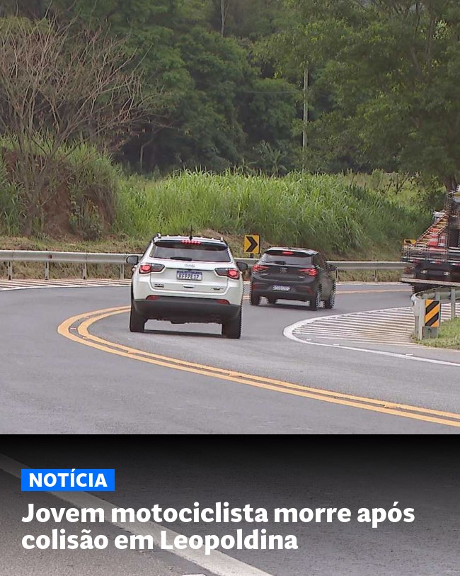 Jovem motociclista morre após colisão em Leopoldina - Post para compartilhamento via WhatsApp