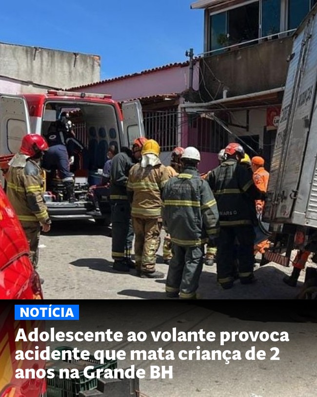 Adolescente ao volante provoca acidente que mata criança de 2 anos na Grande BH - Post para compartilhamento via WhatsApp