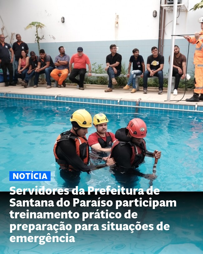 Servidores da Prefeitura de Santana do Paraíso participam treinamento prático de preparação para situações de emergência - Post para compartilhamento via WhatsApp