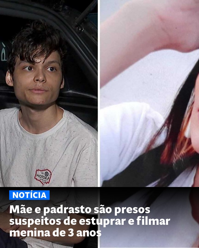 Mãe e padrasto são presos suspeitos de estuprar e filmar menina de 3 anos - Post para compartilhamento via WhatsApp